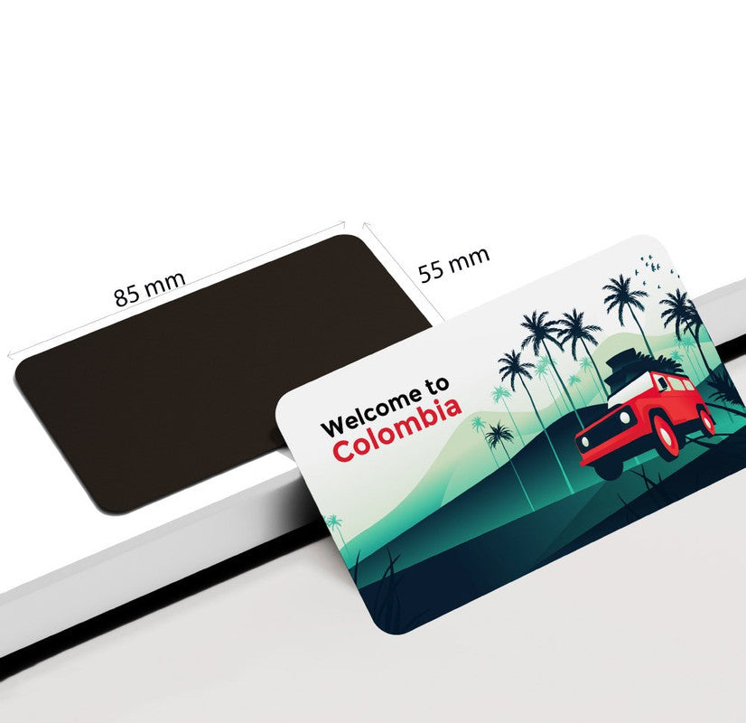 dhcrafts Rectangular Rubber Fridge Magnet / Magnetic Card Multicolor Colombia D1 Design Pack of 1 (8.6cm x 5.4cm)